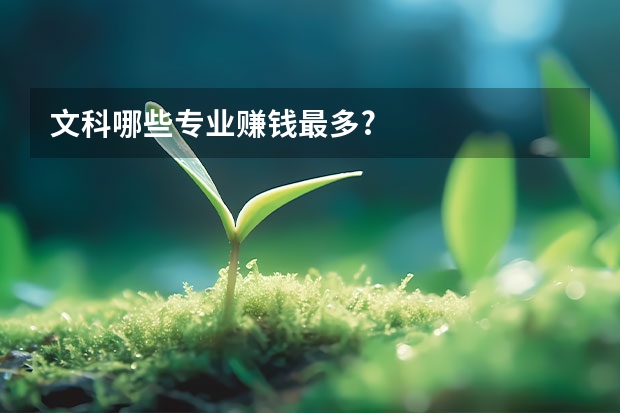 文科哪些专业赚钱最多?
