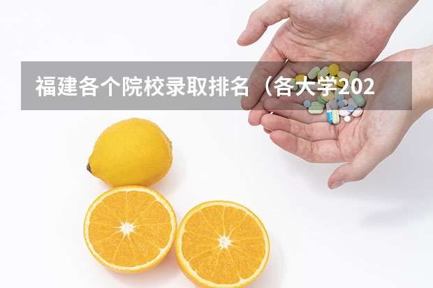 福建各个院校录取排名（各大学2023年福建录取分数线）