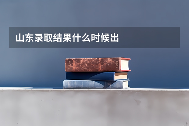 山东录取结果什么时候出