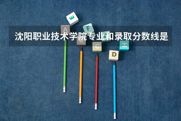 沈阳职业技术学院专业和录取分数线是多少