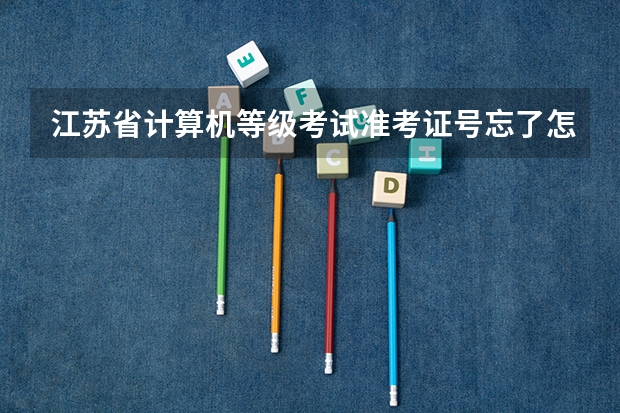 江苏省计算机等级考试准考证号忘了怎么查