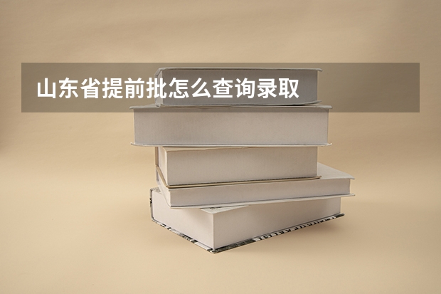山东省提前批怎么查询录取