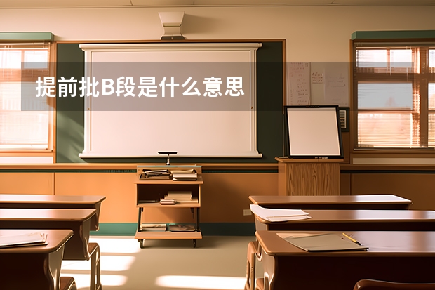 提前批B段是什么意思