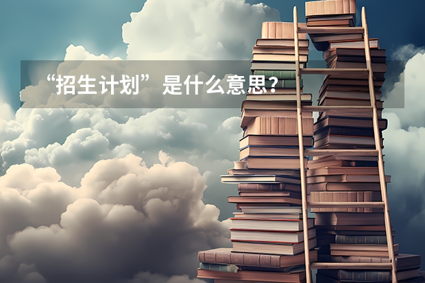 “招生计划”是什么意思？