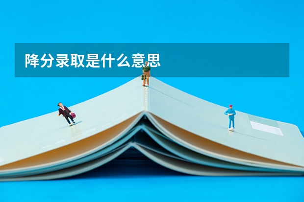 降分录取是什么意思