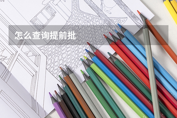怎么查询提前批