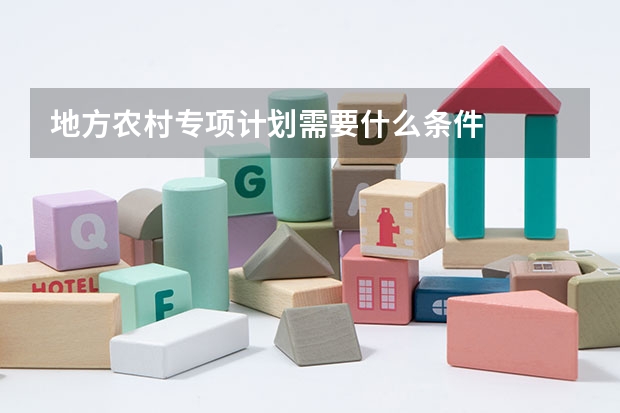 地方农村专项计划需要什么条件