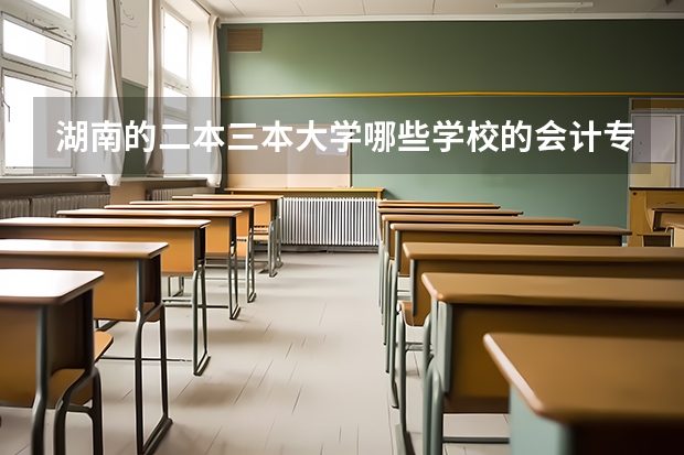 湖南的二本三本大学哪些学校的会计专业好点?