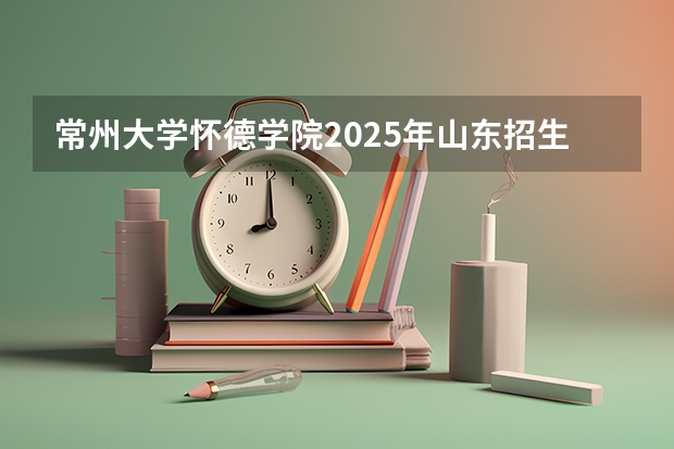 常州大学怀德学院2025年山东招生计划预测